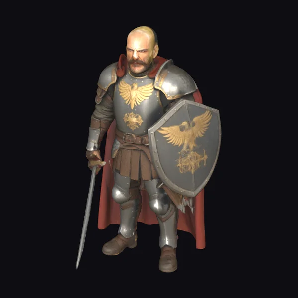 Armored Warrior with Shield