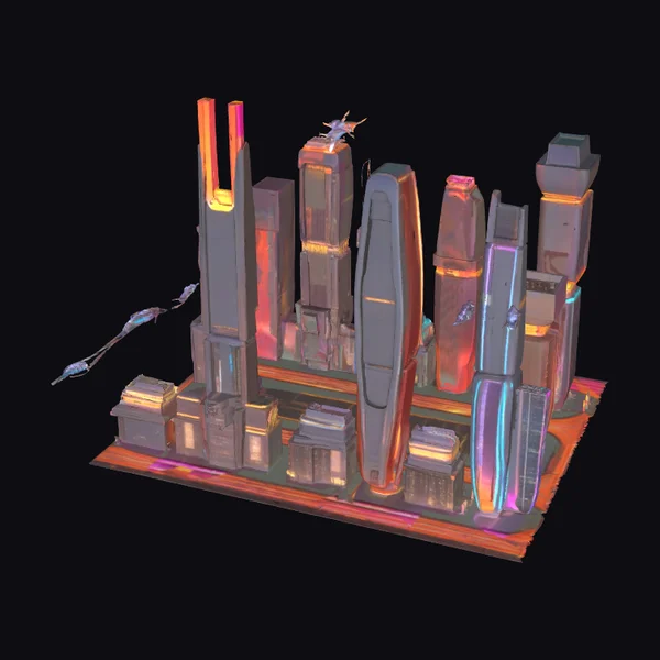 Futuristic Cityscape at Dusk