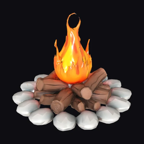 Cartoon Campfire Scene