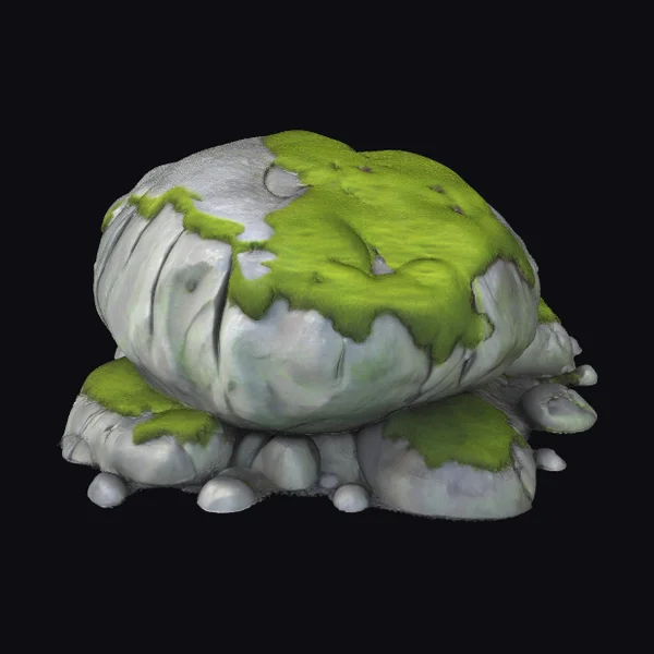 Mossy Granite Boulder