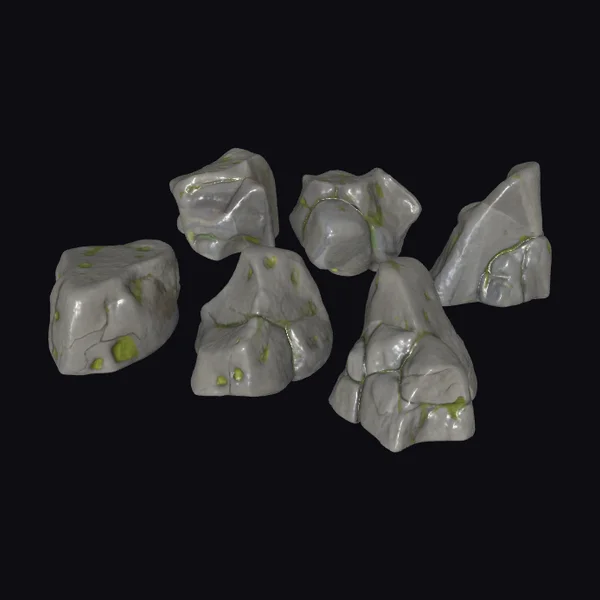 Mossy Gray Rock Formations