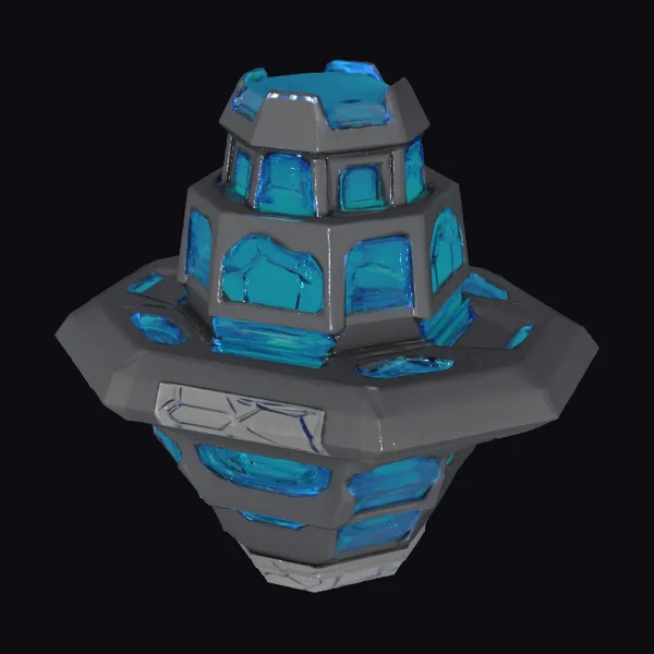 Glowing Blue Energy Hub