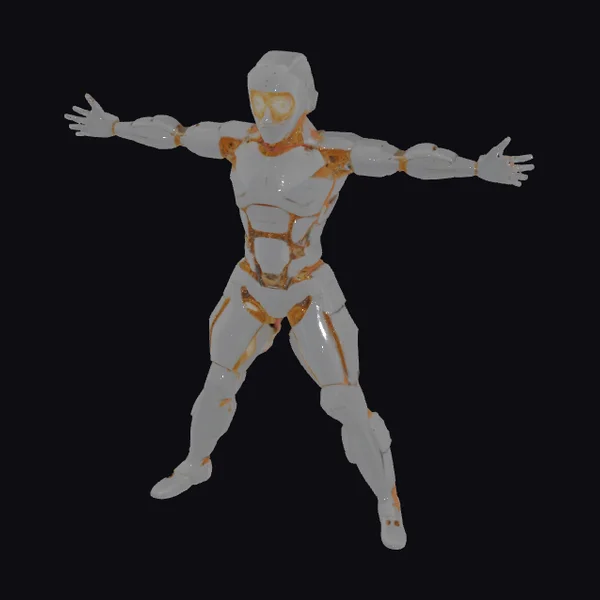 Cracked Metal Humanoid Figure