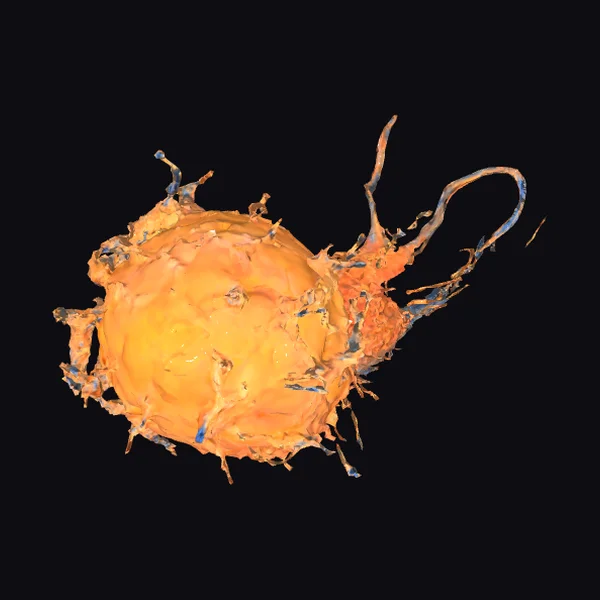 Orange Webbed Spherical Mass