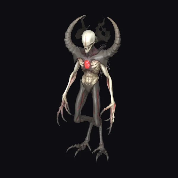 Gaunt Demonic Humanoid Figure