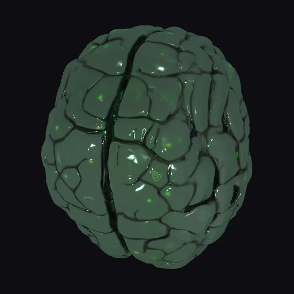 Glowing Cyber Brain