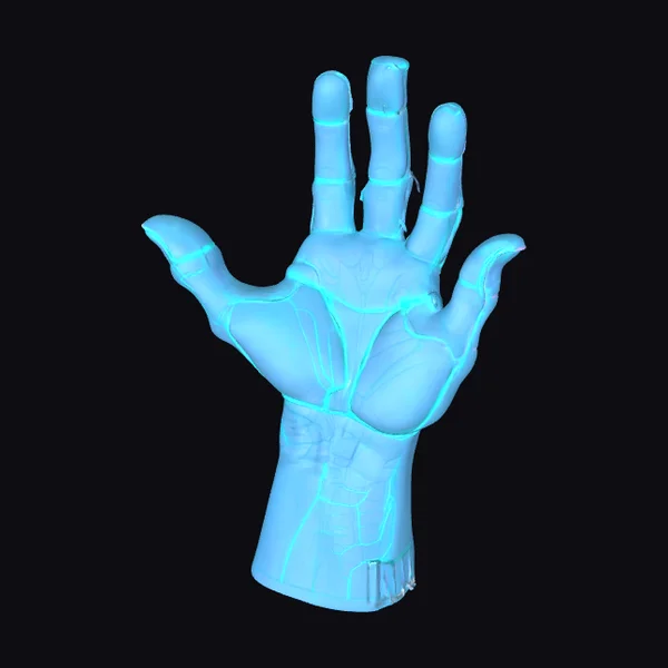 Glowing Neon Human Hand