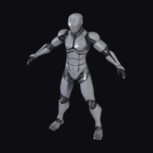 Gray Mechanical Humanoid Figure
