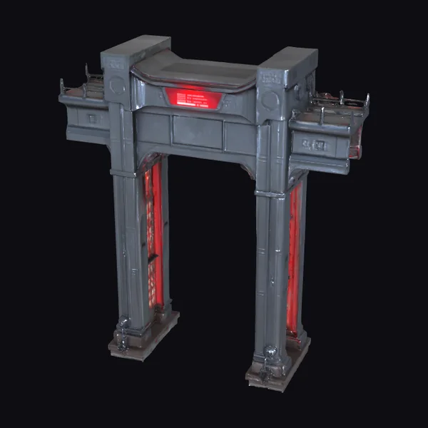 Futuristic Cyberpunk Arch Bridge