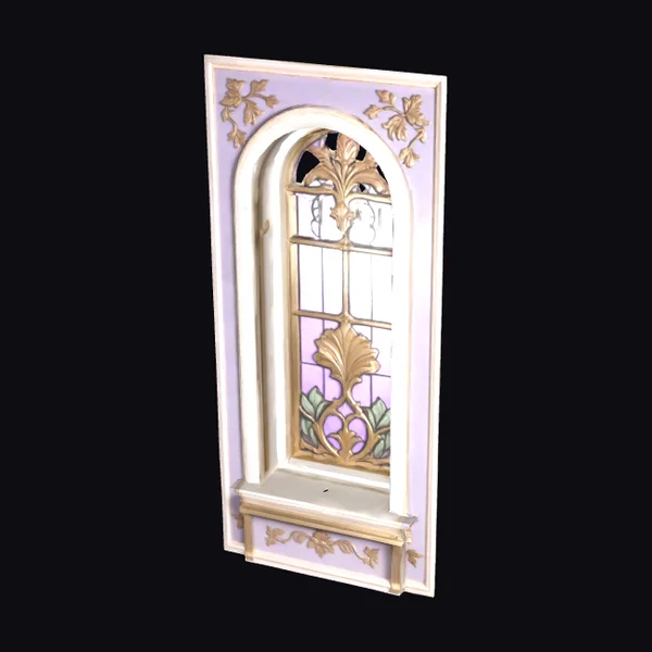 Floral Arched Window Segment