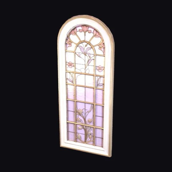 Floral Arched Window Segment