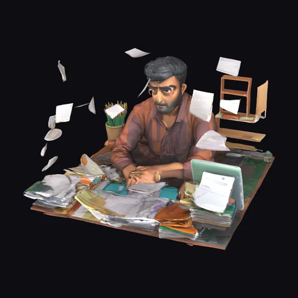 Stressed Indian Shop Owner