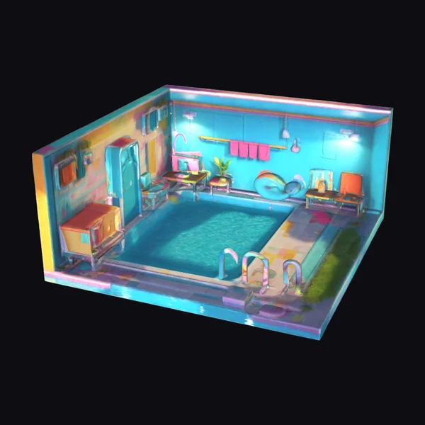 Isometric Swimming Pool Scene