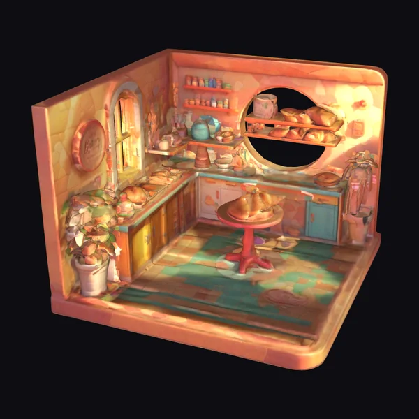 Cozy Cartoon Baker Room