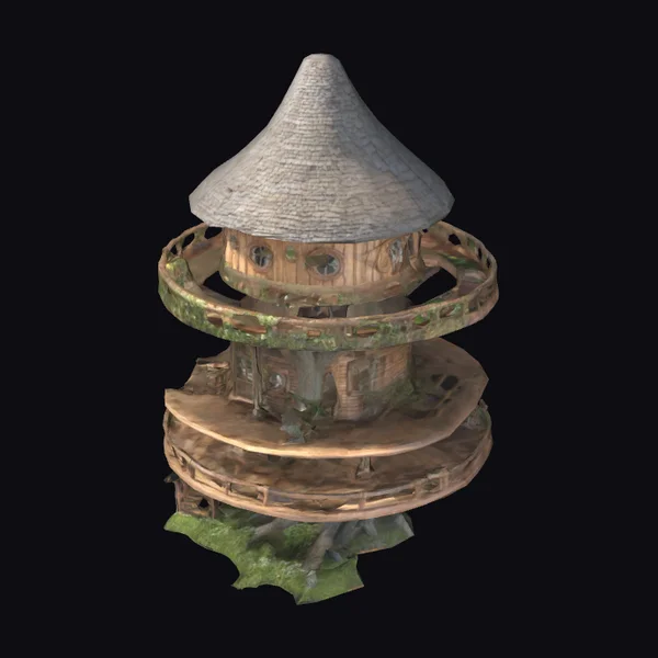 Whimsical Multi-Tiered Treehouse