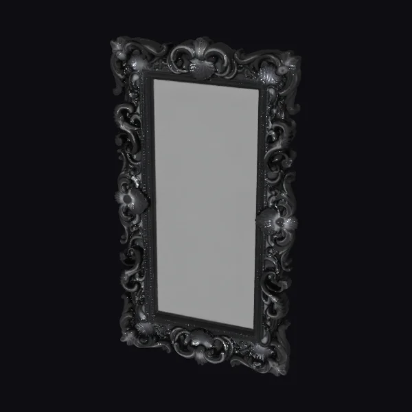 Ornate Black Baroque Mirror