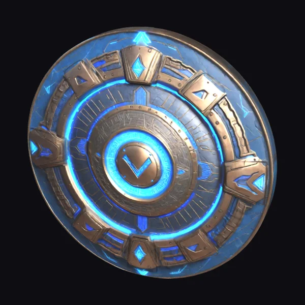 Glowing Blue Rune Shield