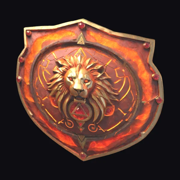 Lion Shield with Gemstone