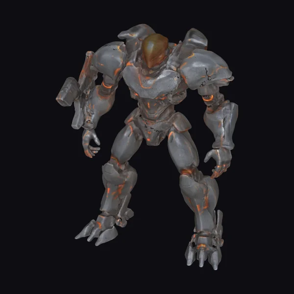 Gray Armored Humanoid Robot