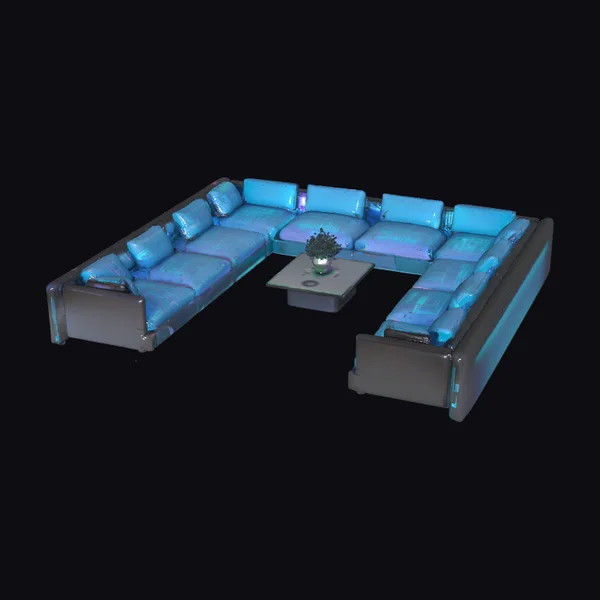Neon Lit Sectional Sofa