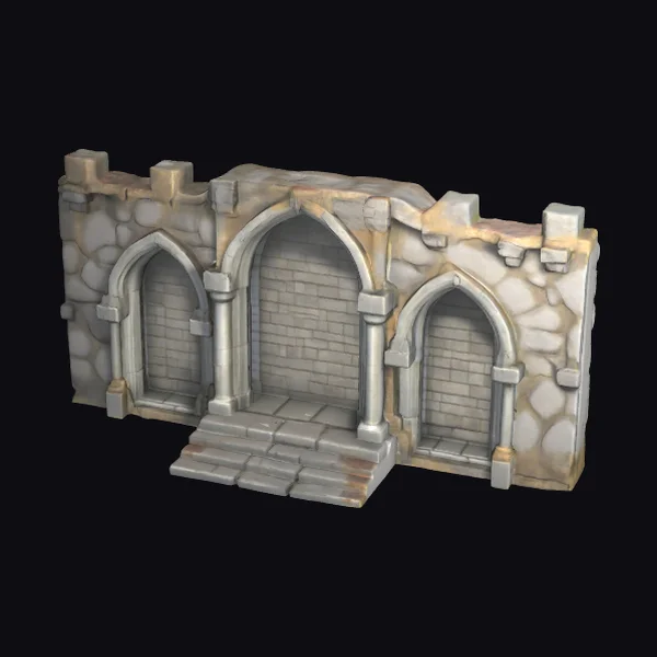 Medieval Stone Wall Section