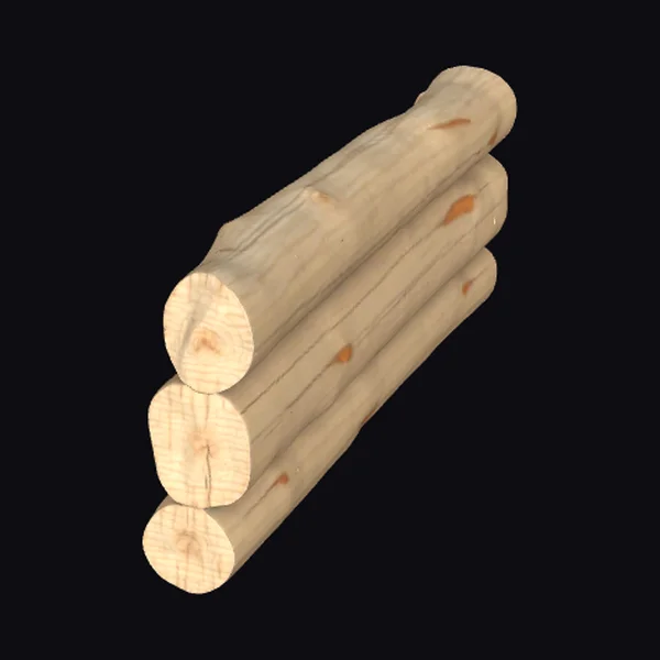 Wooden Log Wall Section