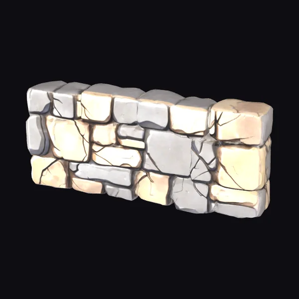 Cracked Limestone Wall Section