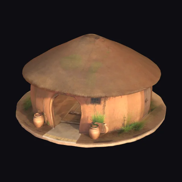 African Earthen Round Hut