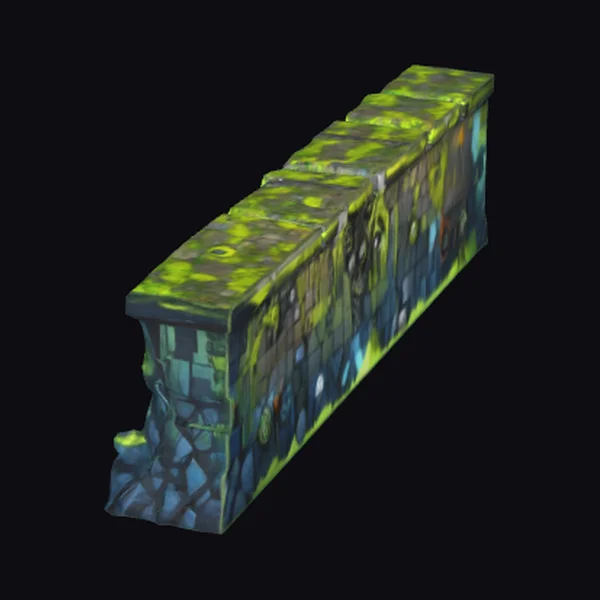 Mossy Stone Wall Section