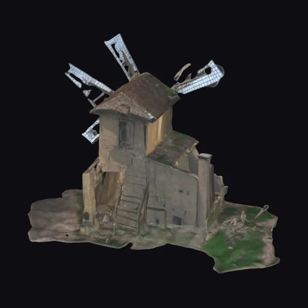 Damaged Old Windmill Ruins
