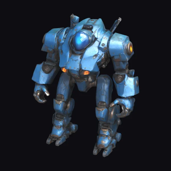 Rusty Blue Battle Mech