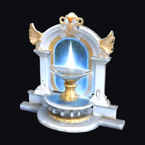 Glowing White Fountain Arch
