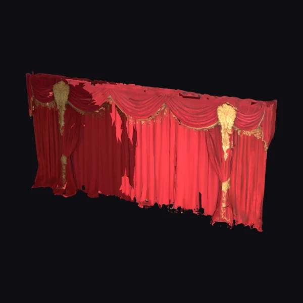 Ornate Red Velvet Curtains