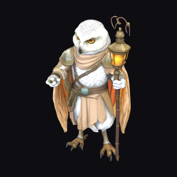 White Owl Birdfolk Wizard