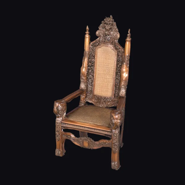 Ornate Wooden Throne Chair