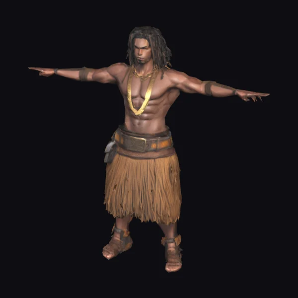 Muscular Male Tribal Warrior