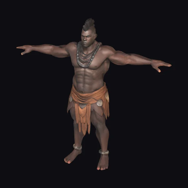 African Muscular Male Warrior