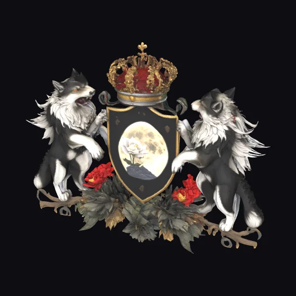 Ornate Heraldic Moonflower Emblem