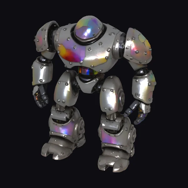 Rainbow Stained Glass Robot