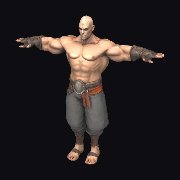 Bald Muscular Fantasy Warrior