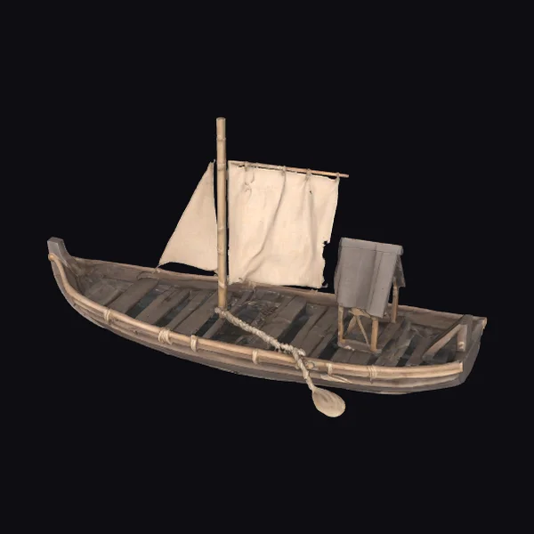 Rustic Wooden Sailing Raft