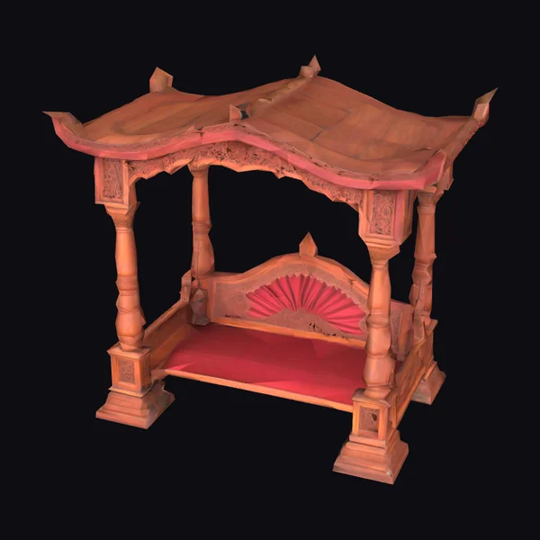 Ornate Wooden Ceremonial Swing