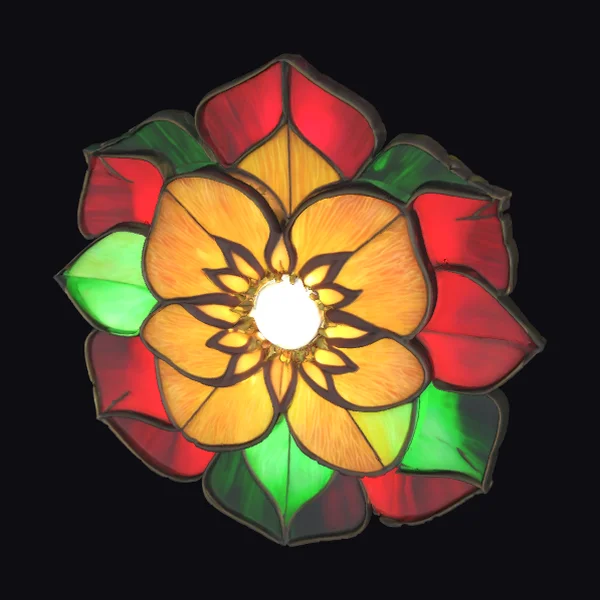 Stained Glass Rose Emblem