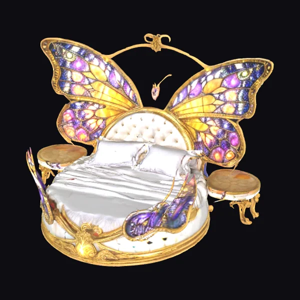 Butterfly Bed with Stools