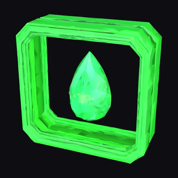 Emerald in Green Frame