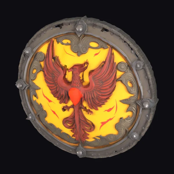 Round Shield with Phoenix
