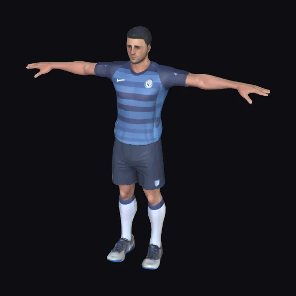 Soccer Player in Blue Jersey