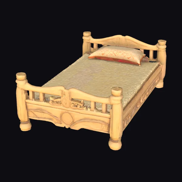 Tribal Wooden Bed Frame