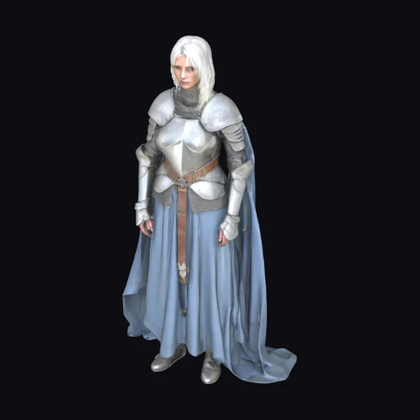Female Knight in Silver Armor