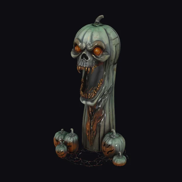 Creepy Pumpkin Skull Decoration